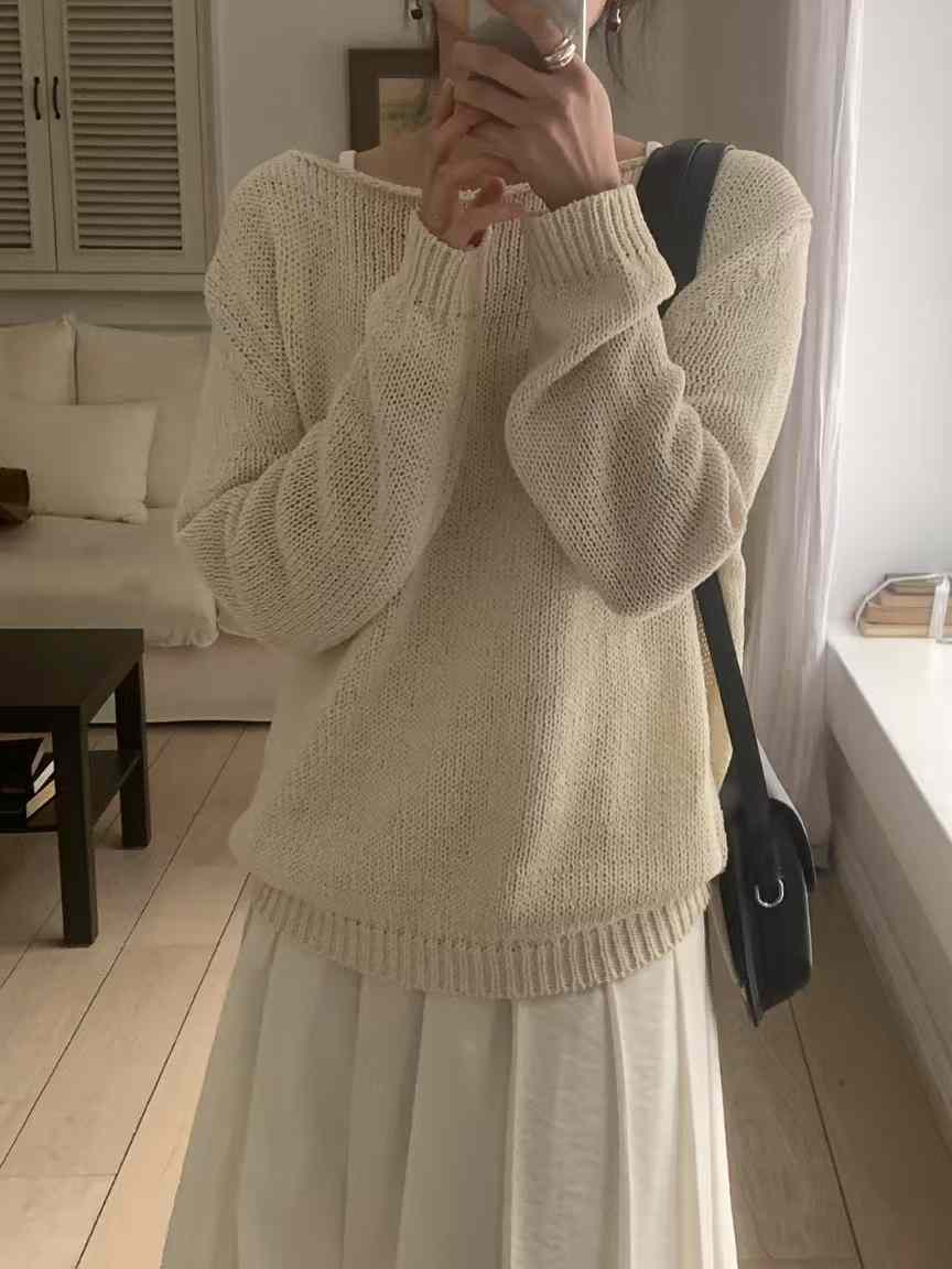 船領溫柔針織上衣