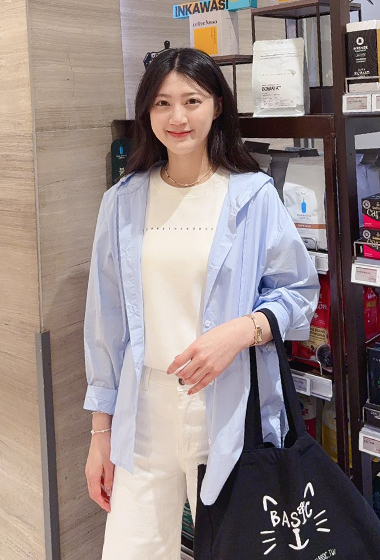 B11.女孩必備酵素洗連帽襯衫外套