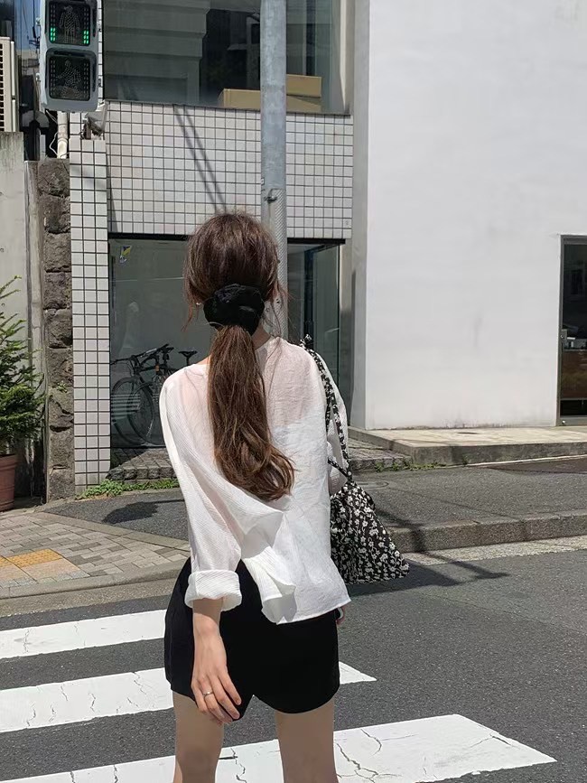 A110.顏值家壓皺輕薄罩衫