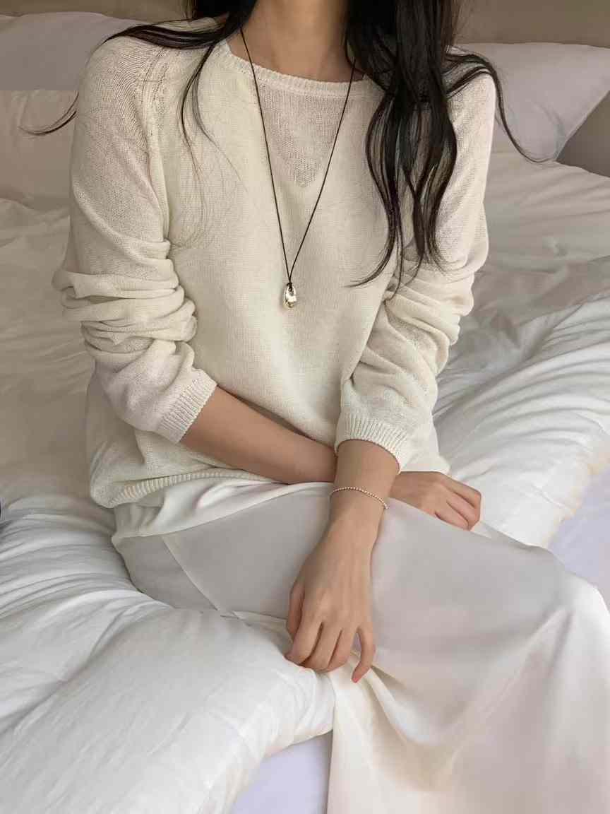 A34.亞麻混紡舒適薄長袖