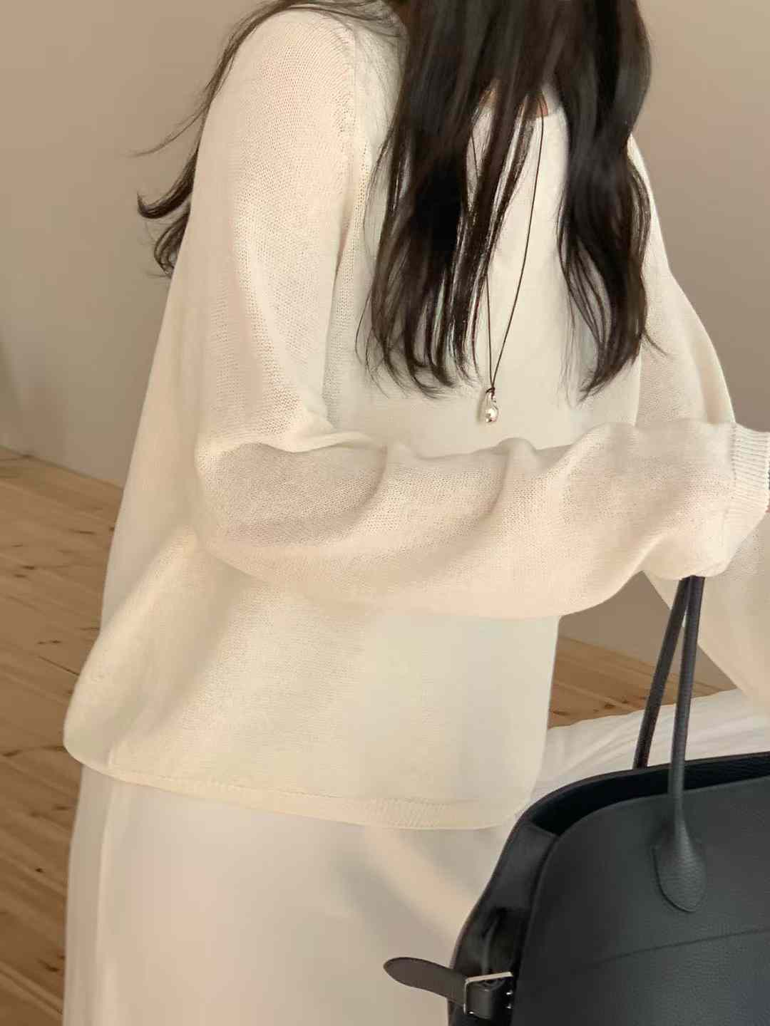 A34.亞麻混紡舒適薄長袖