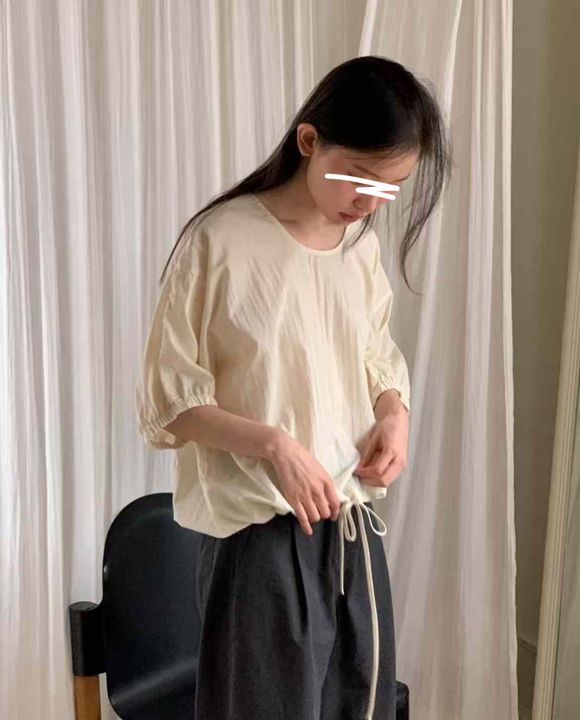 A103.甜心女孩泡泡袖上衣
