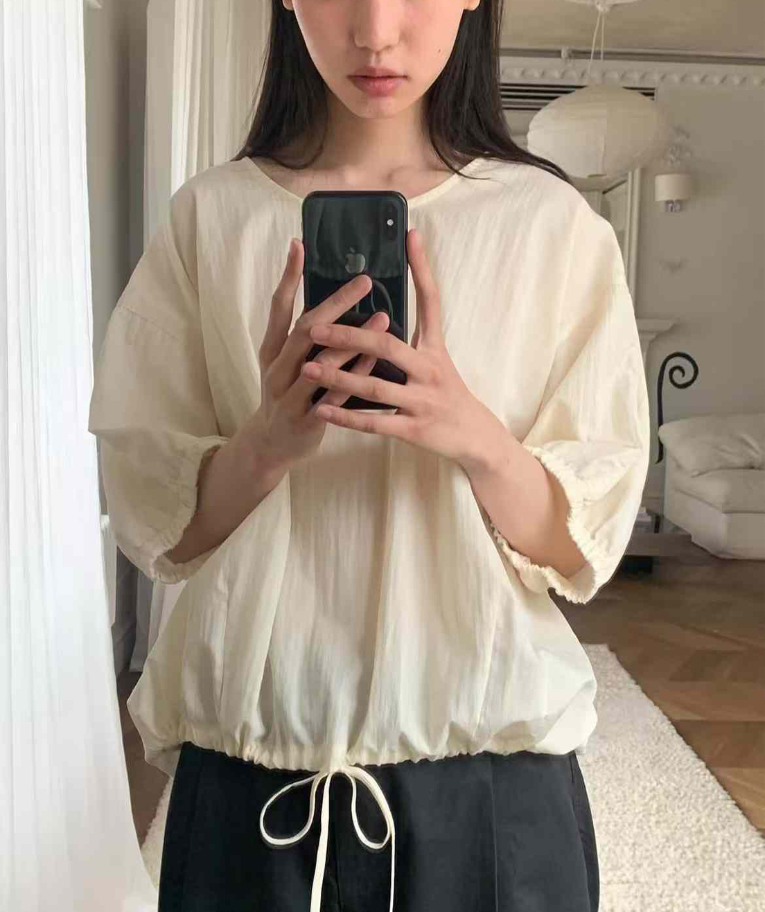 A103.甜心女孩泡泡袖上衣