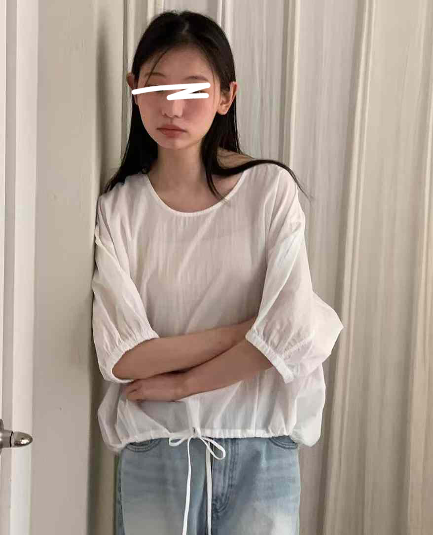 A103.甜心女孩泡泡袖上衣
