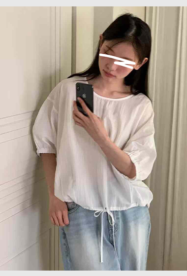 A103.甜心女孩泡泡袖上衣