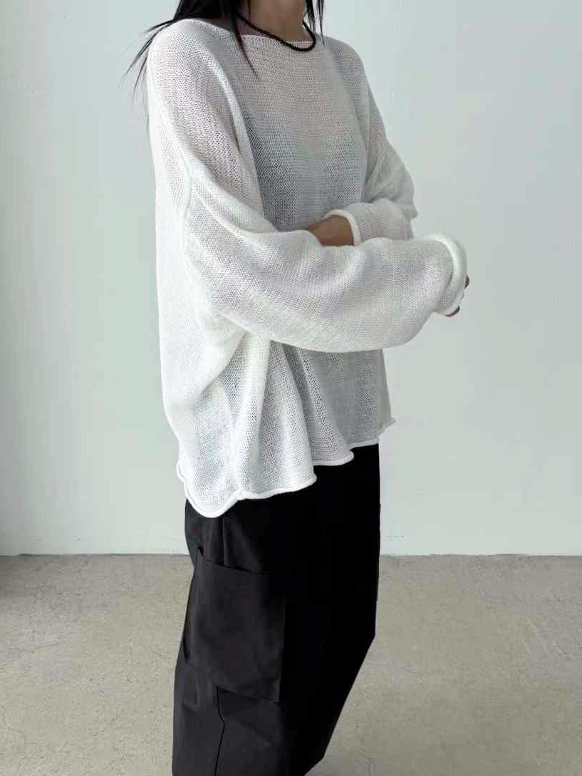 A71.慵懶百搭微透針織衫