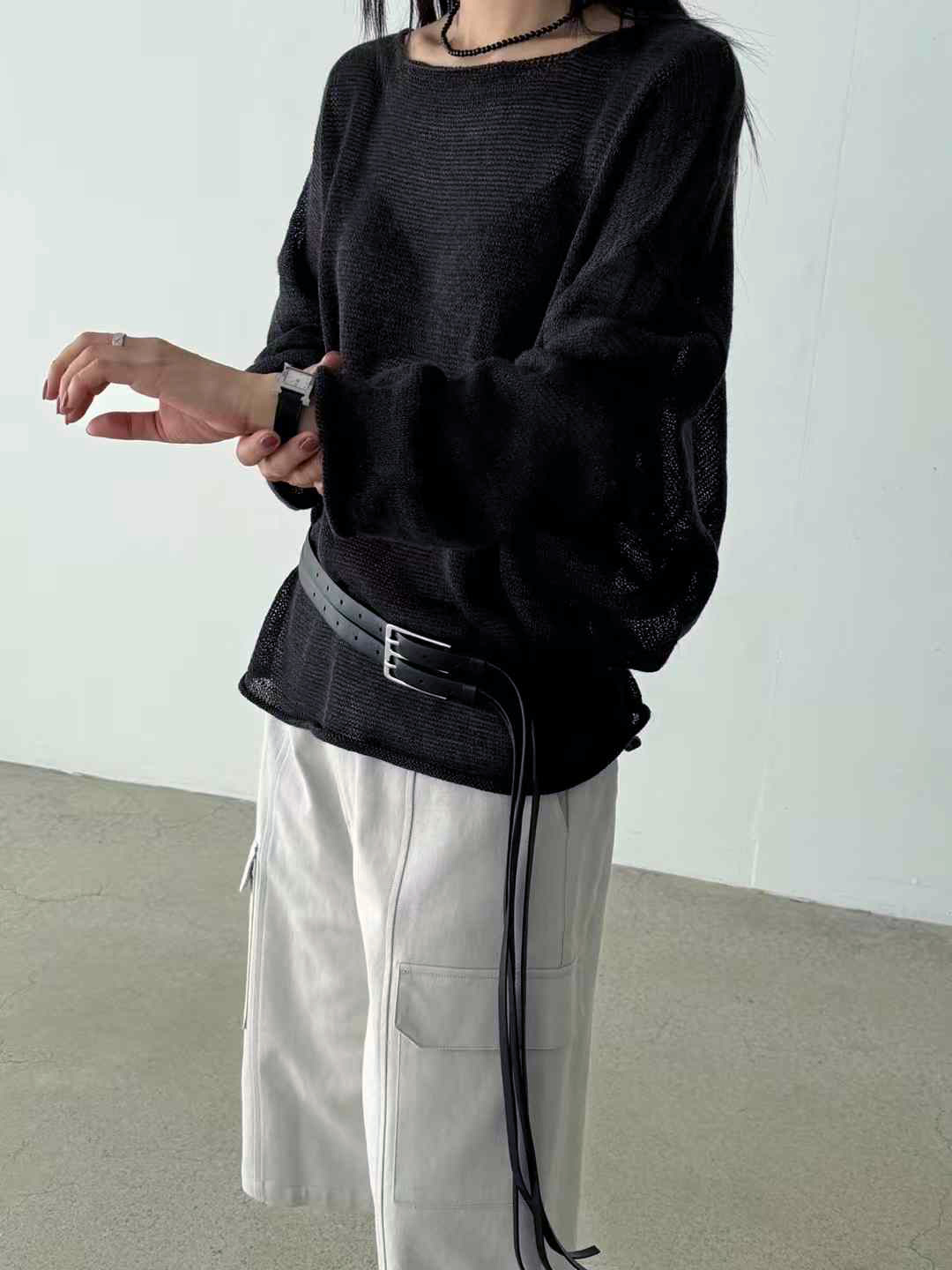 A71.慵懶百搭微透針織衫