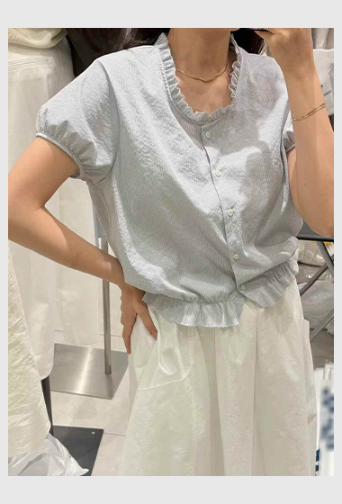 A83.質感家公主蓬袖荷葉上衣