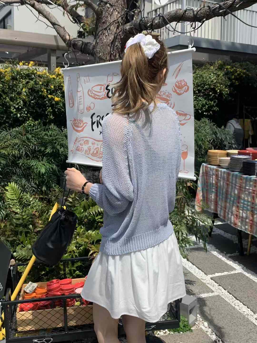 A105.顯瘦垂墜拉克蘭袖針織上衣