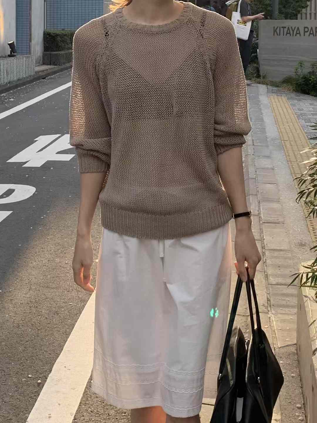A105.顯瘦垂墜拉克蘭袖針織上衣