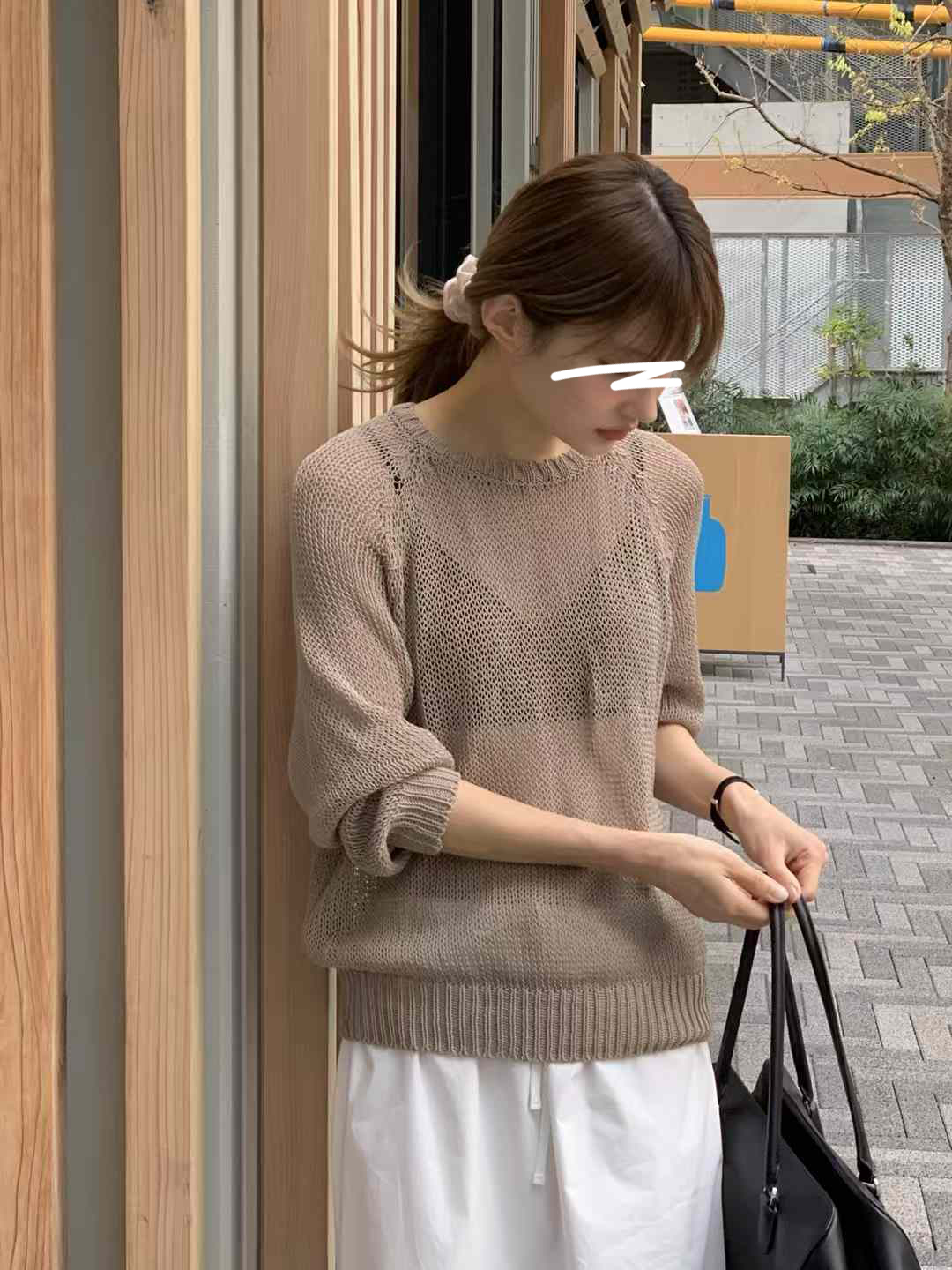 A105.顯瘦垂墜拉克蘭袖針織上衣