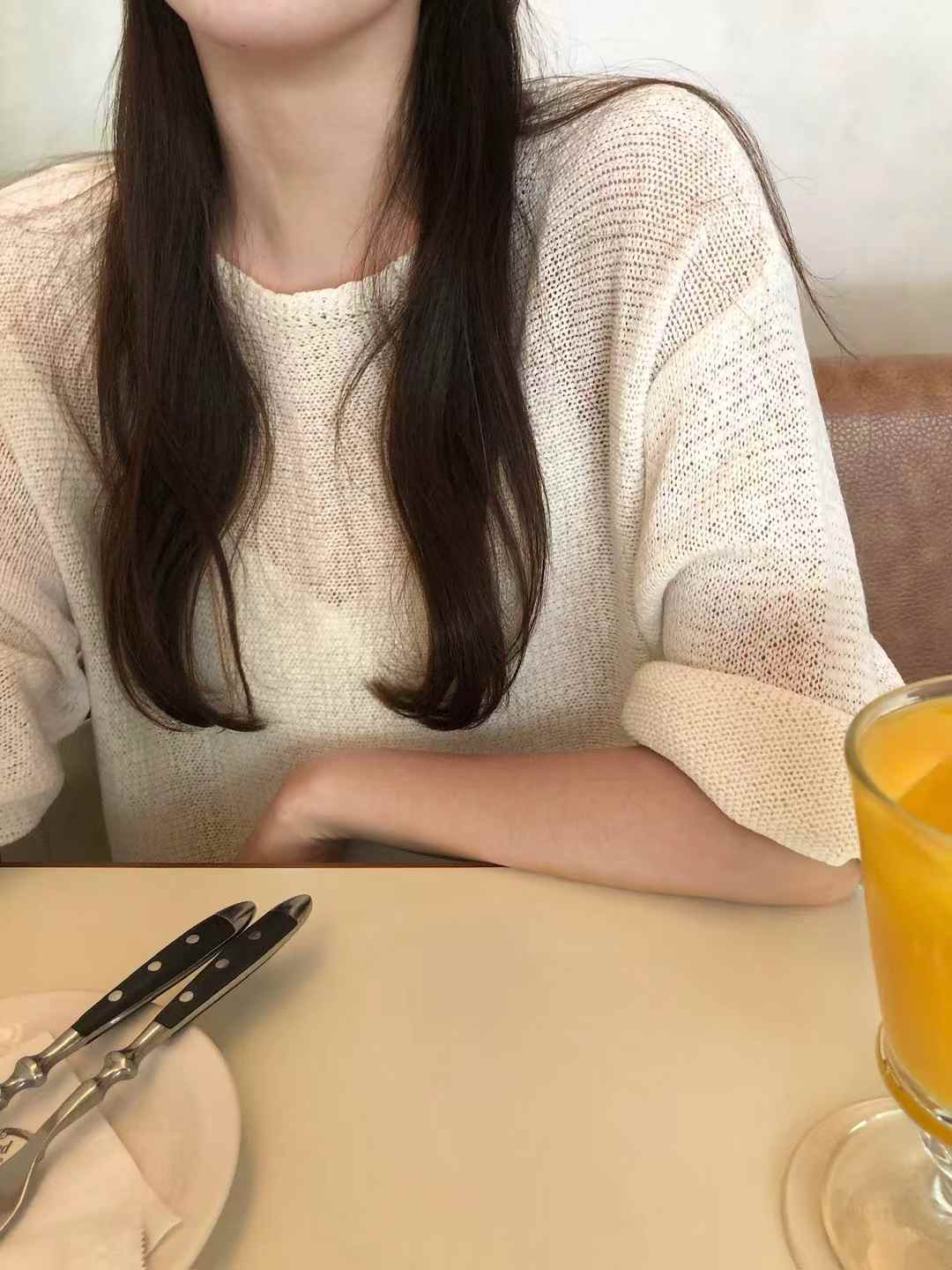A66.顏值家慵懶扁領寬鬆針織