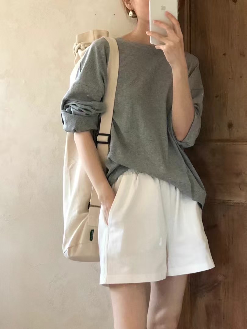 A109.顏值家棉麻圓領寬鬆上衣