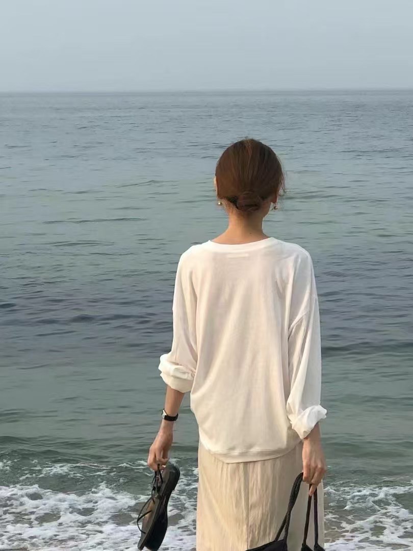 A109.顏值家棉麻圓領寬鬆上衣
