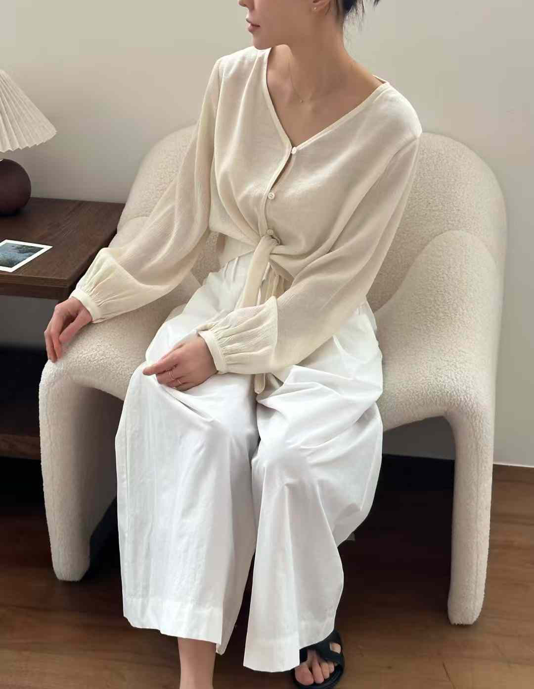 A87.渡假感下綁帶小外罩