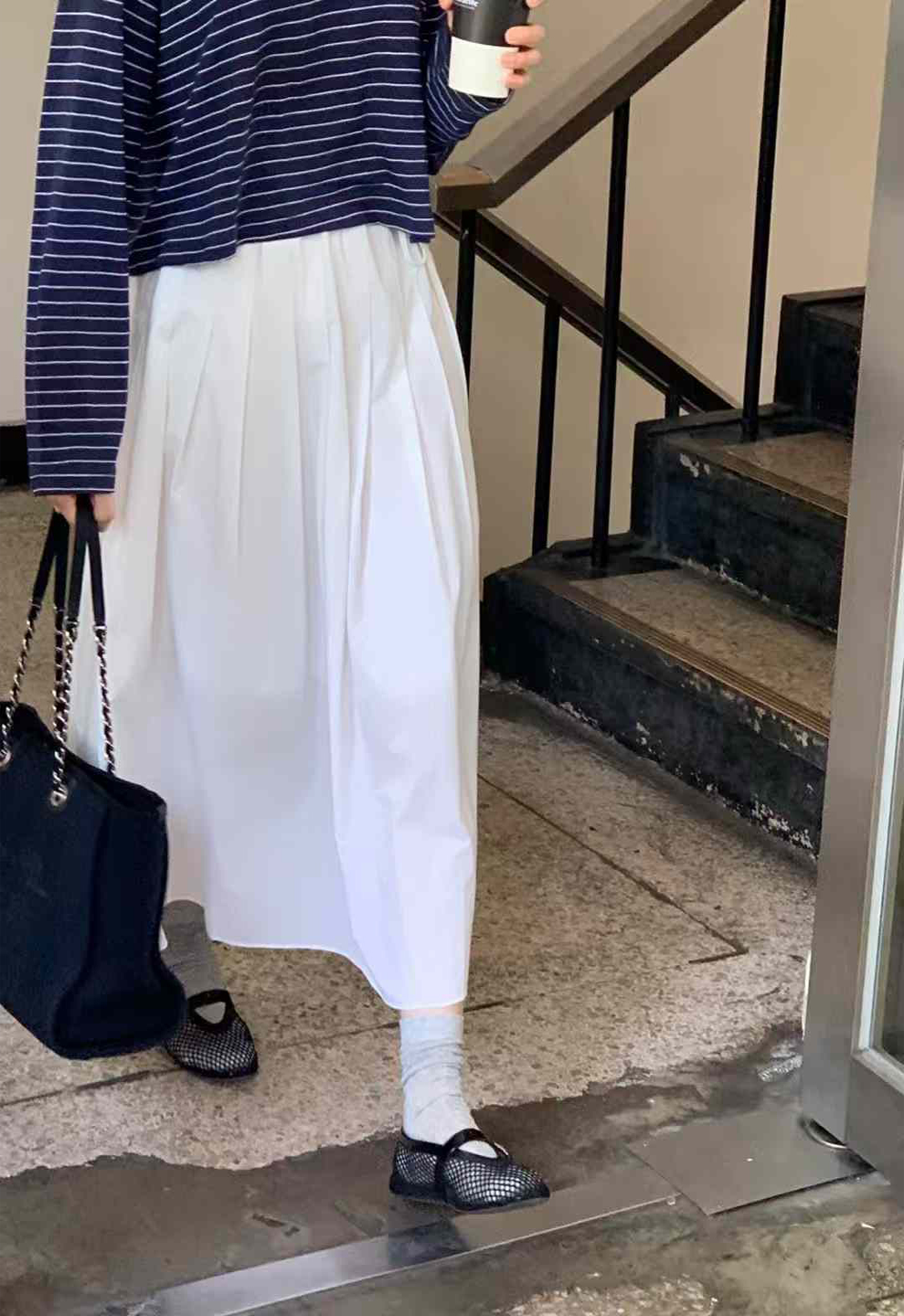 A67.清爽家短版條紋亞麻防曬上衣