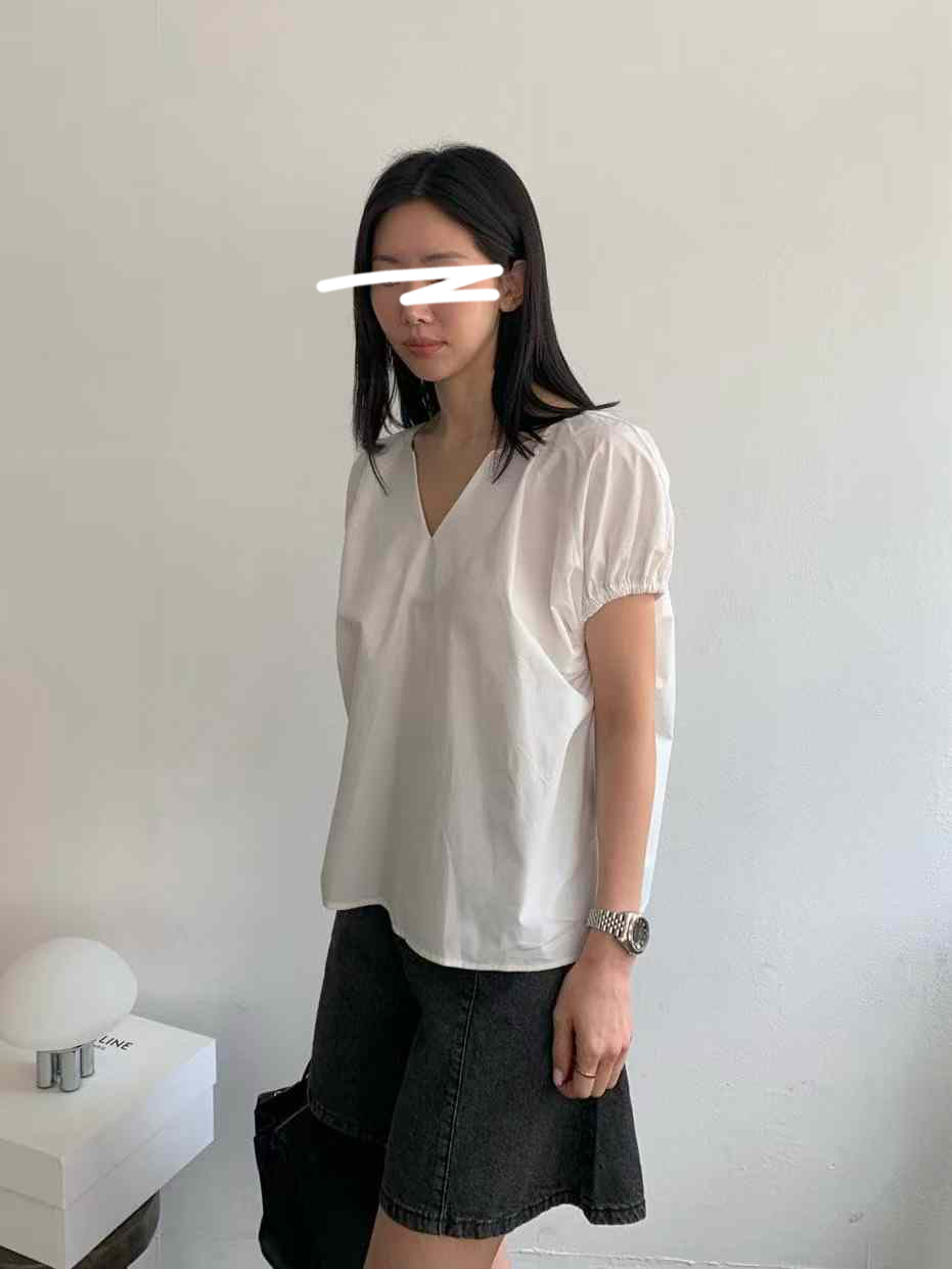 B04.V領氣球小包袖上衣