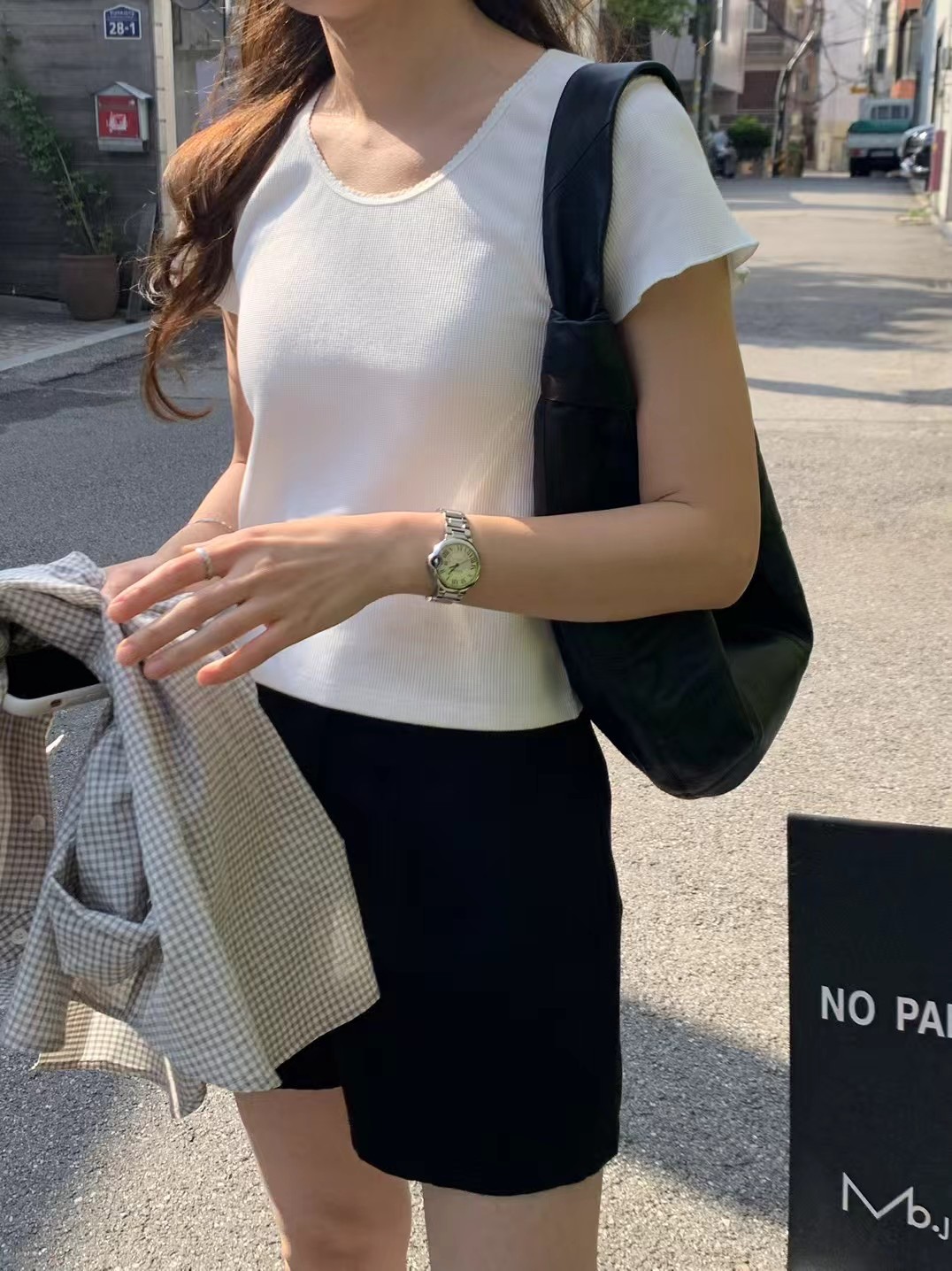 A64.顏值家莫代爾華夫格纖瘦TEE