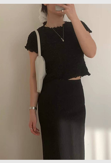 A11.清甜女孩皺皺布短TEE