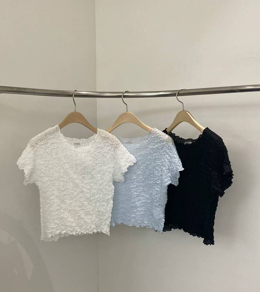 A11.清甜女孩皺皺布短TEE