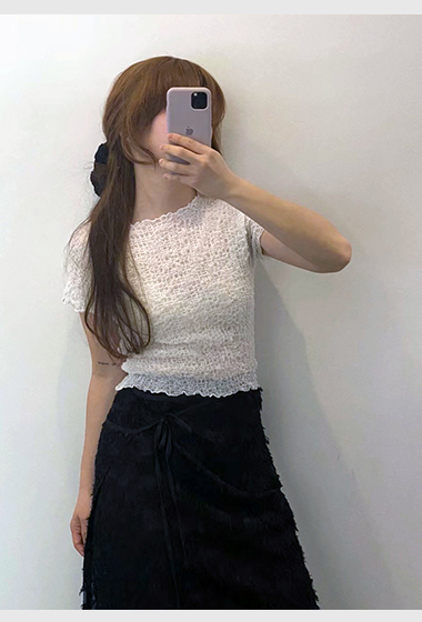 A11.清甜女孩皺皺布短TEE