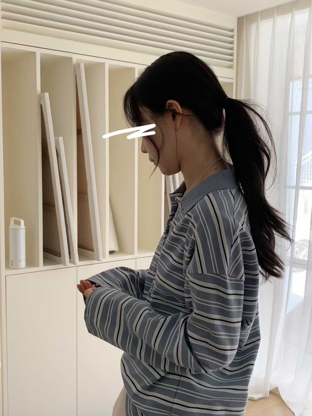 A83.清爽家女孩條紋POLO衫