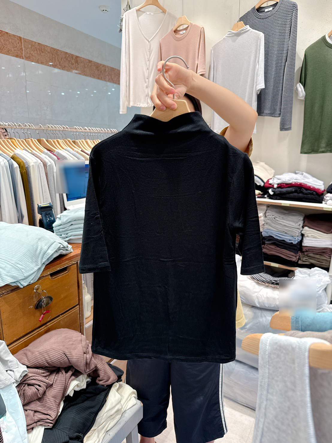 B114.煙囪領打底天絲羊毛上衣