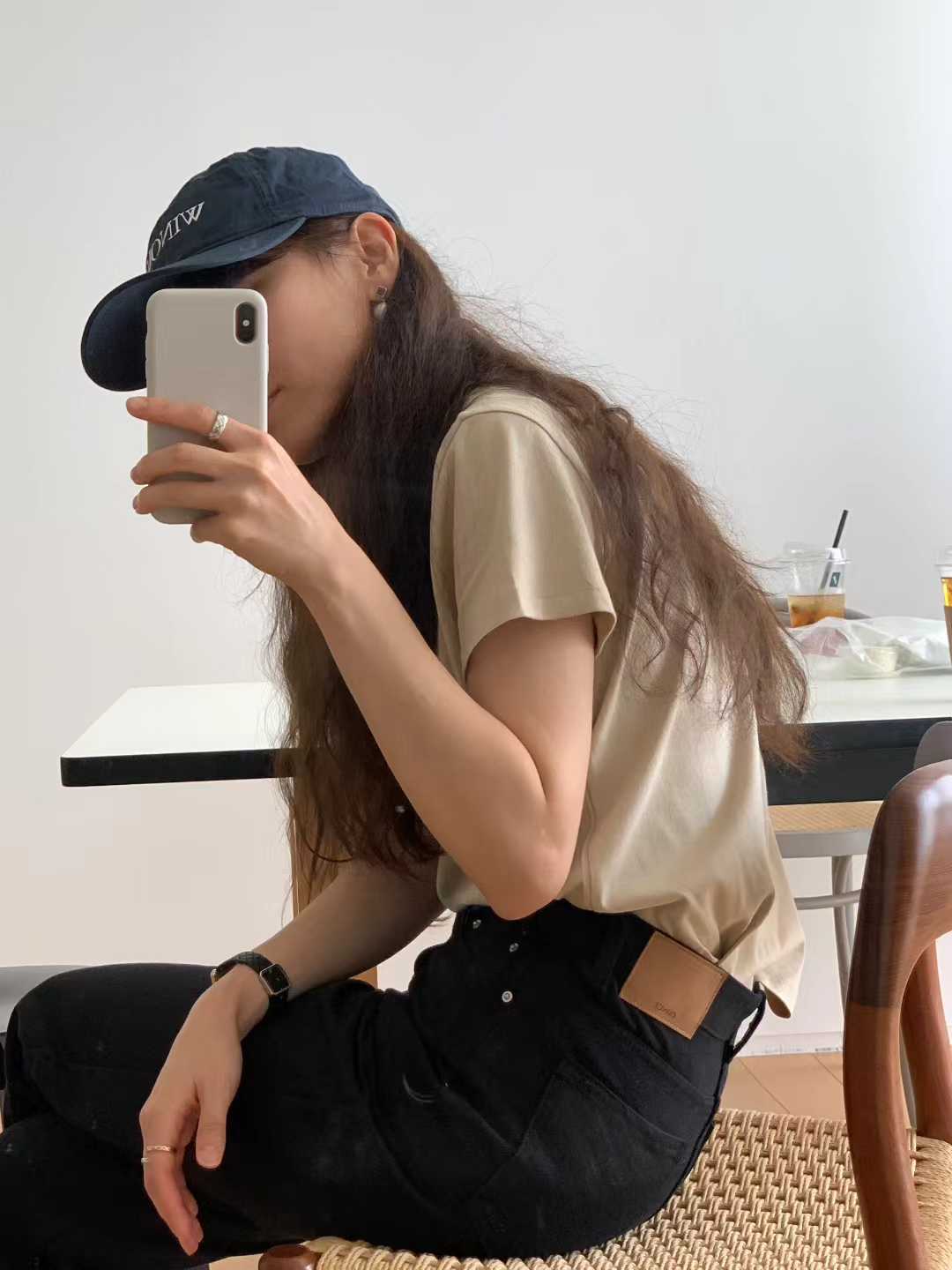 A17.顏值家莫代爾混紡圓領短TEE