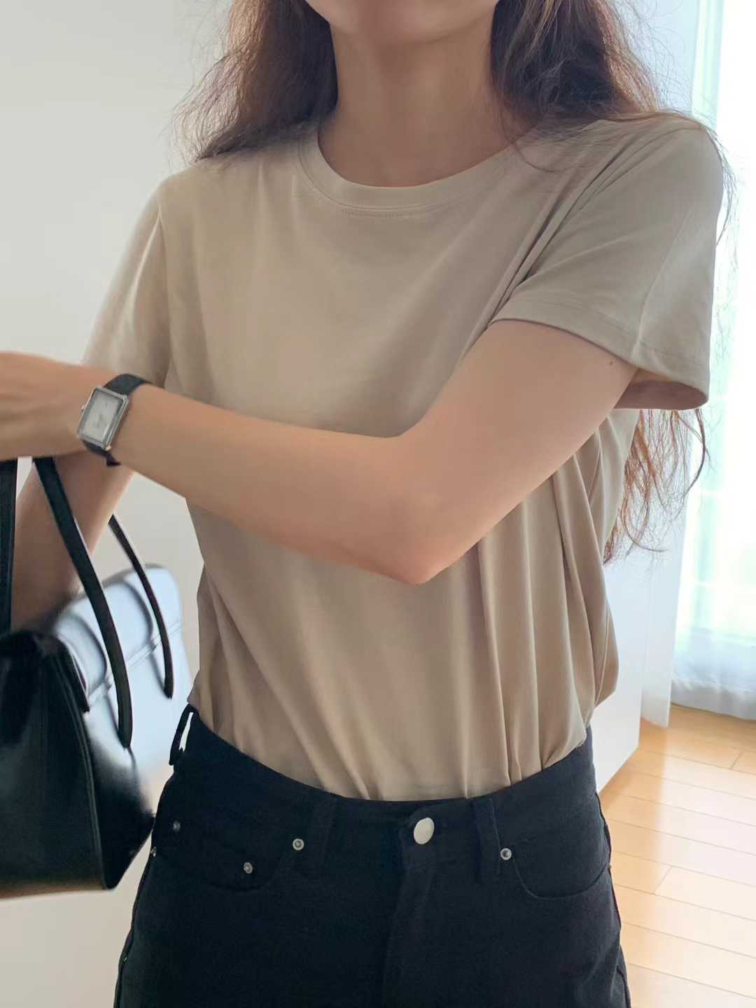 A17.顏值家莫代爾混紡圓領短TEE