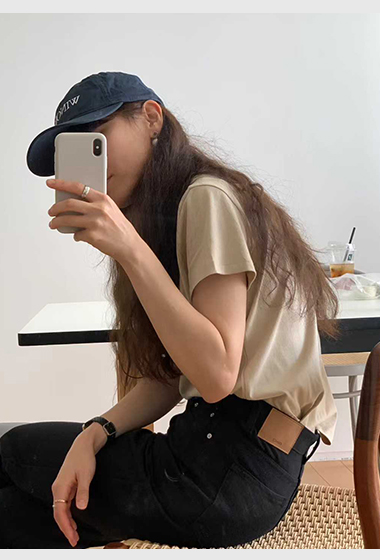 A17.顏值家莫代爾混紡圓領短TEE