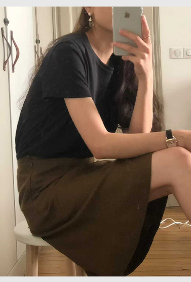 A17.顏值家莫代爾混紡圓領短TEE