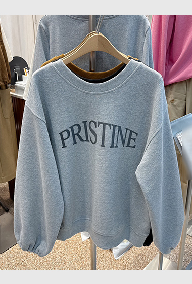 甜美印字花苞袖大學TEE