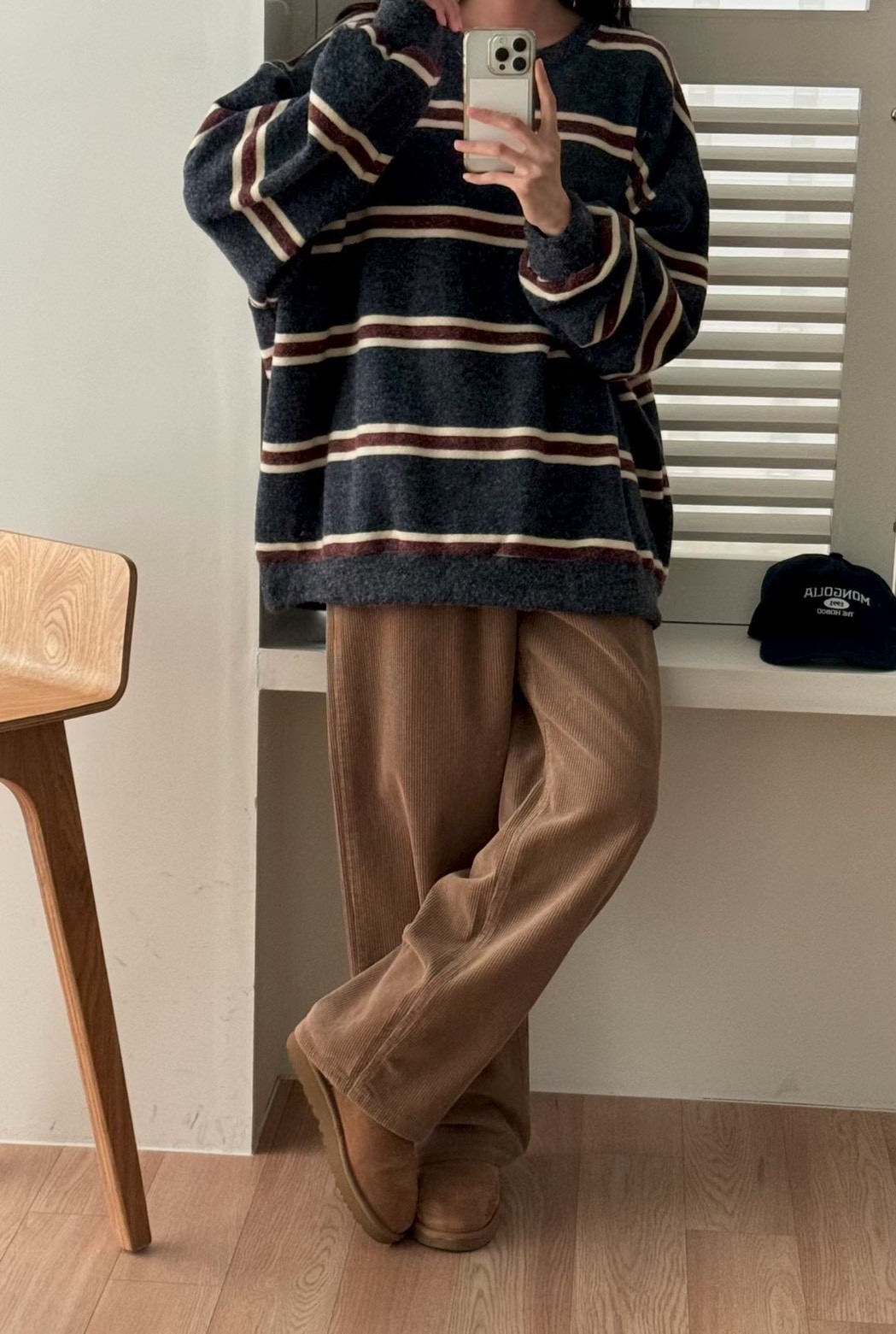 A42.甜姐家復古不刺膚條紋毛衣