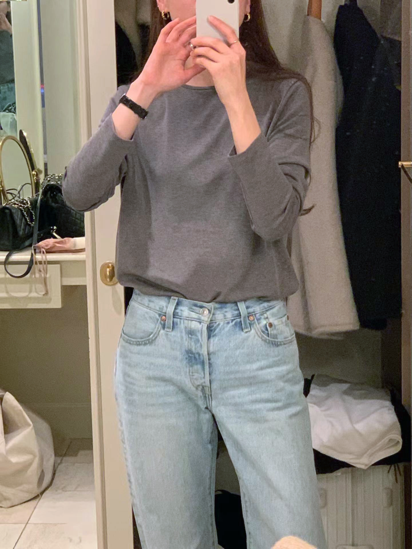 A14.顏值家修飾彈性長袖上衣