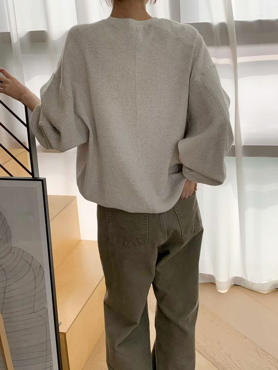 B118.纖瘦家奶霜可可華夫格上衣