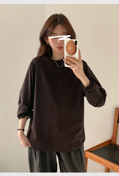 B06.冬日好搭拉克蘭素面長袖TEE