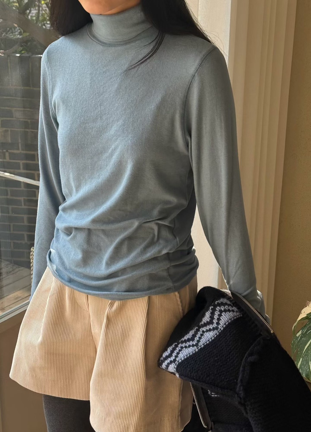 B41.瘦瘦歐膩柔軟彈性高領上衣