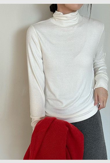 B41.瘦瘦歐膩柔軟彈性高領上衣