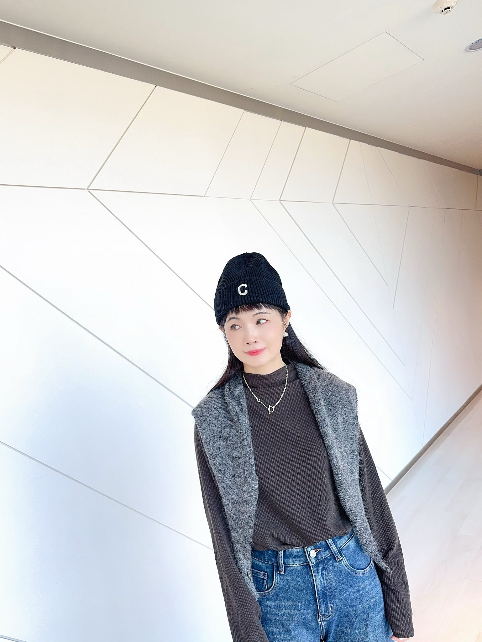 A113.冬日巧克力直坑條煙囪領上衣