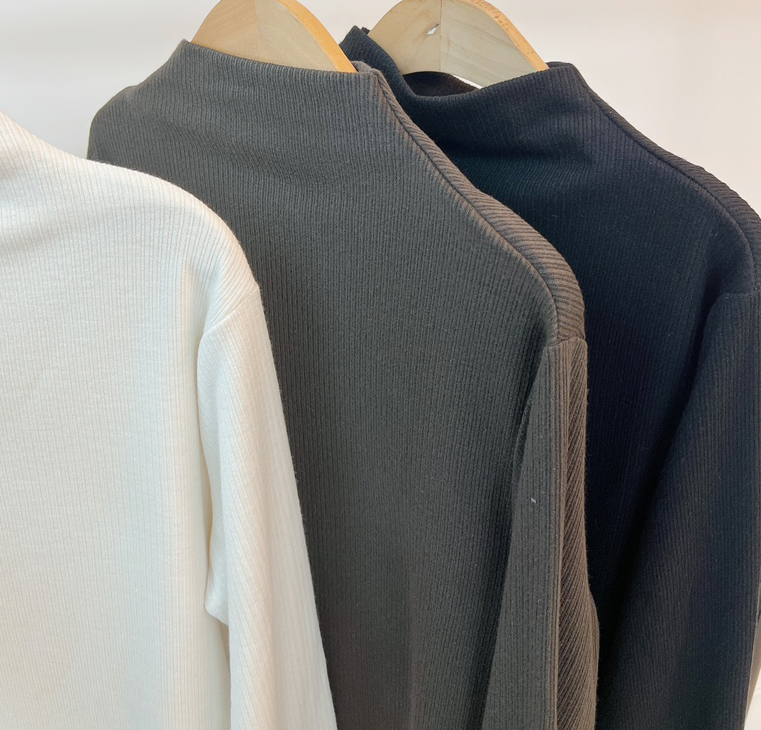 A113.冬日巧克力直坑條煙囪領上衣