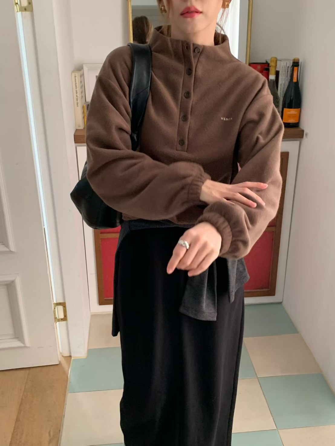 A65.排釦加厚絨面休閒上衣