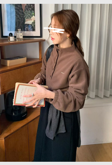 A65.排釦加厚絨面休閒上衣