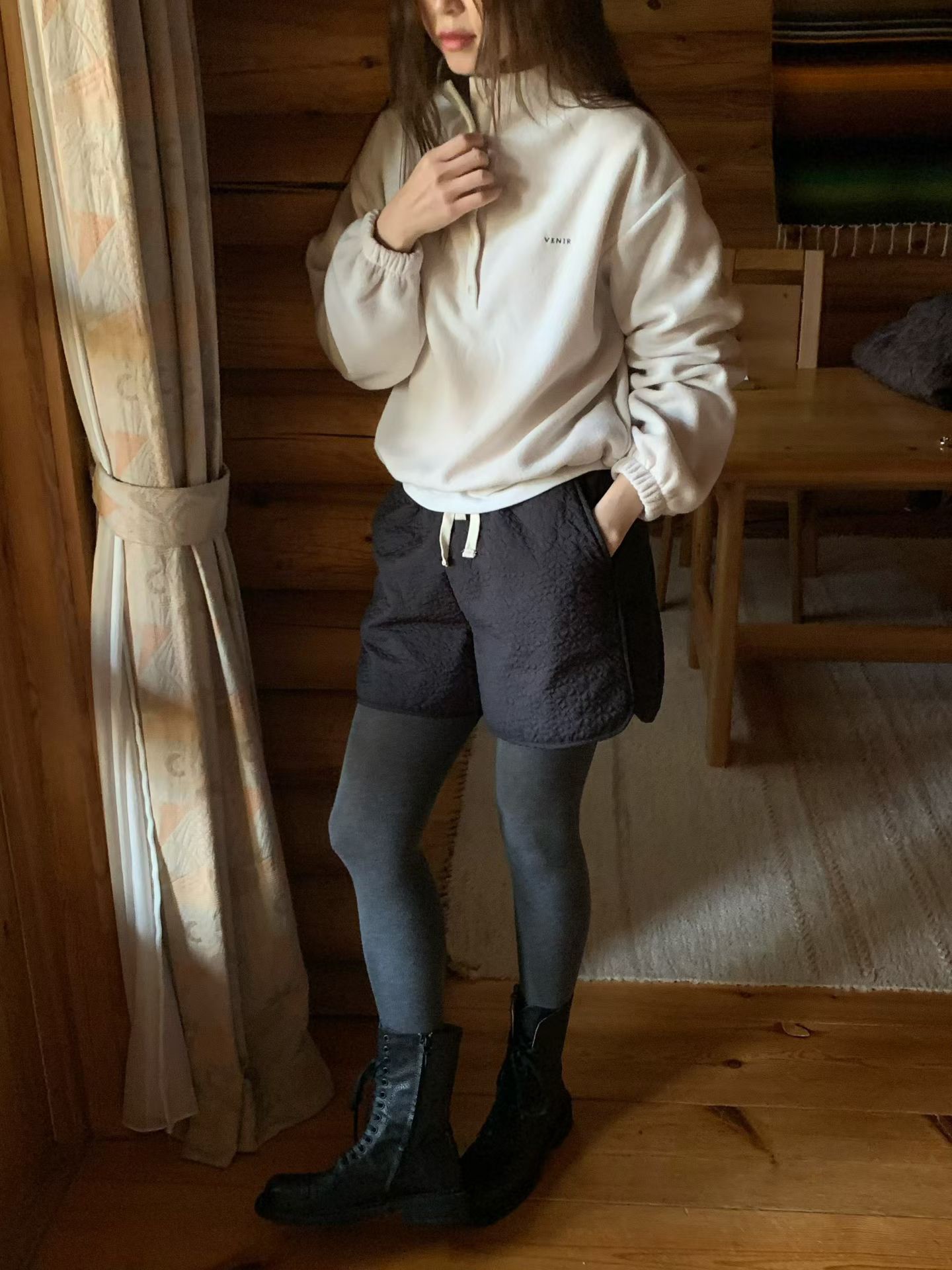 A65.排釦加厚絨面休閒上衣