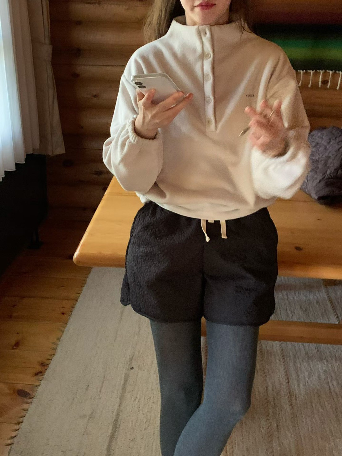 A65.排釦加厚絨面休閒上衣