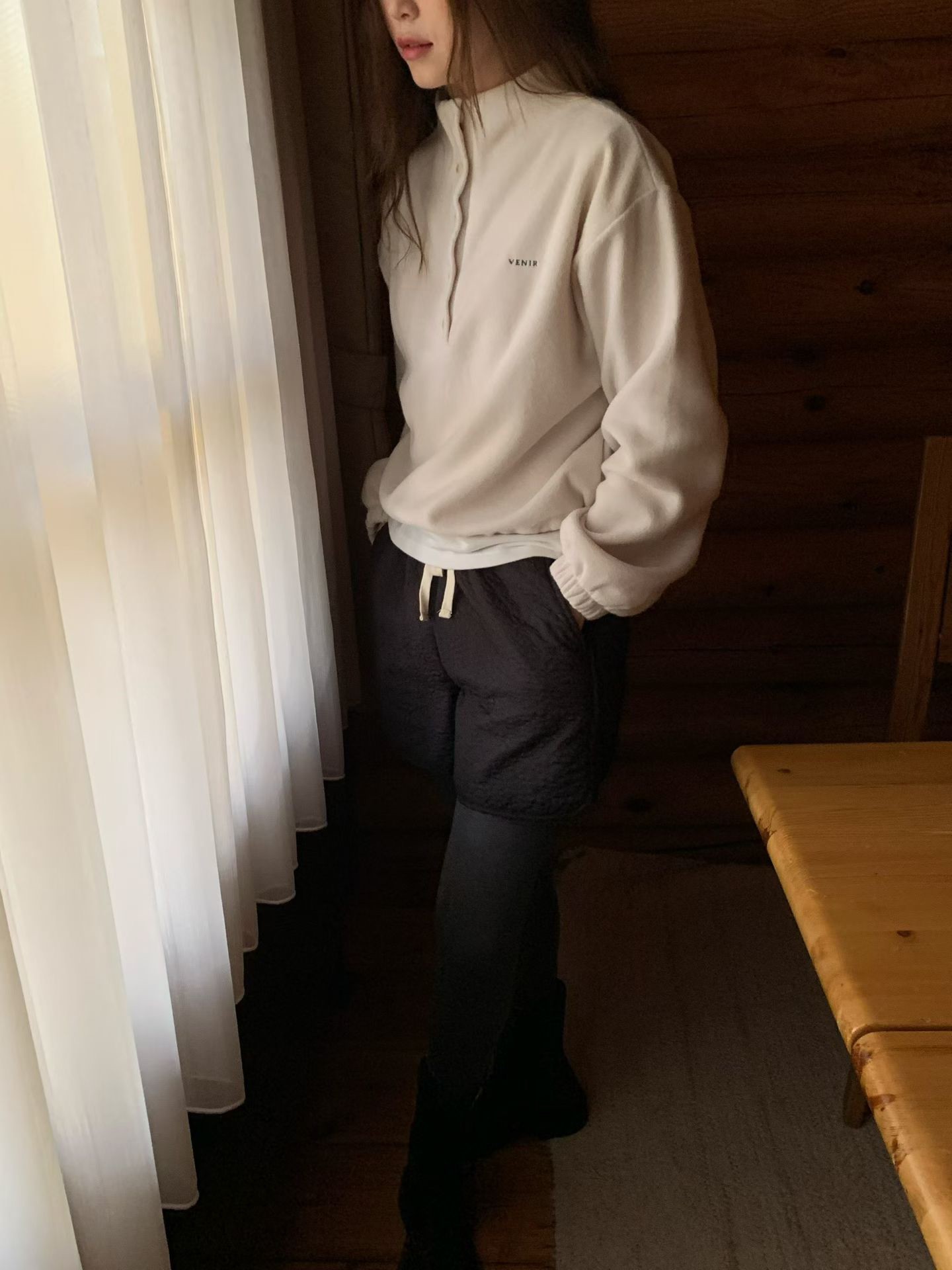 A65.排釦加厚絨面休閒上衣