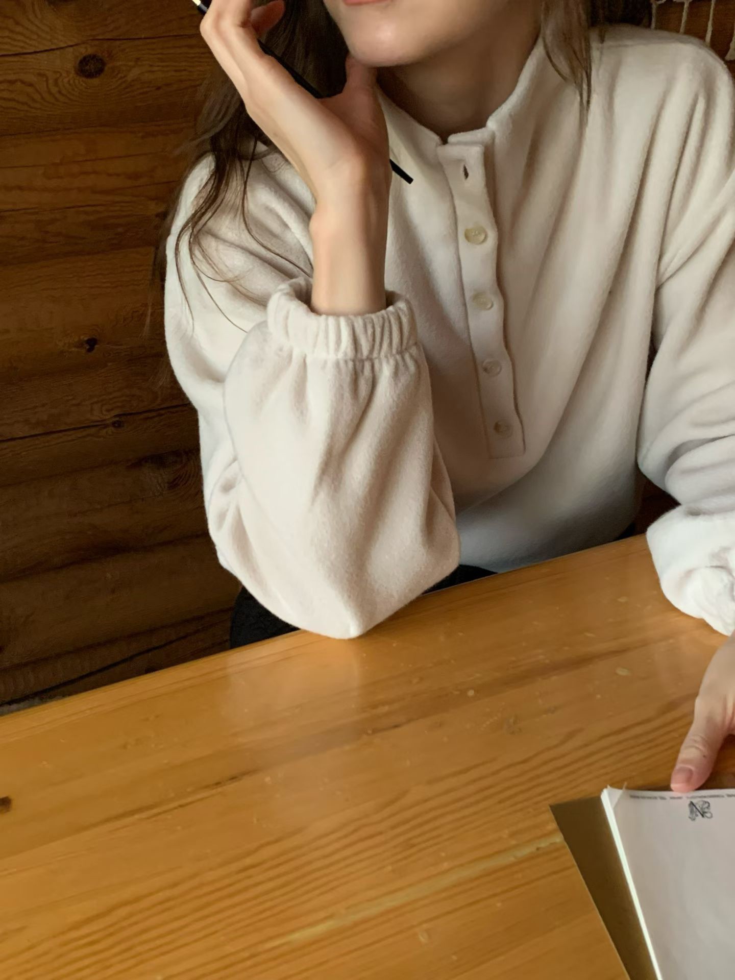 A65.排釦加厚絨面休閒上衣