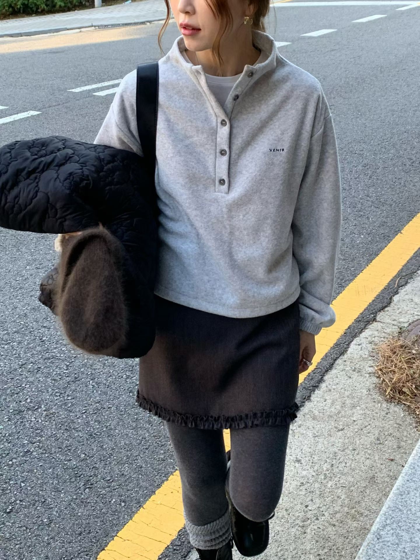 A65.排釦加厚絨面休閒上衣