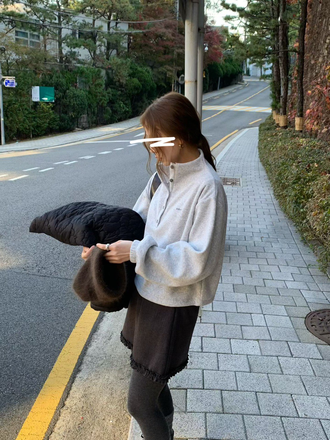 A65.排釦加厚絨面休閒上衣