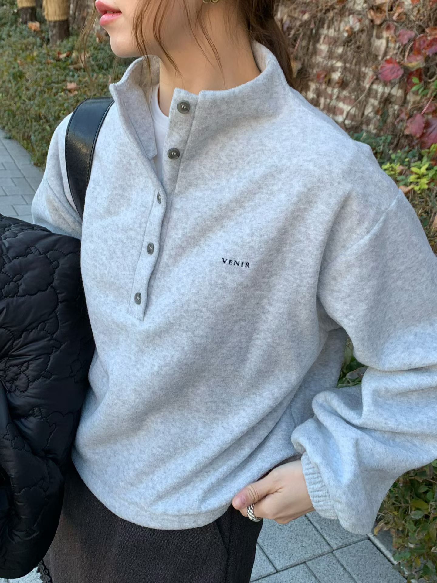 A65.排釦加厚絨面休閒上衣