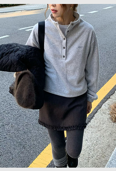 A65.排釦加厚絨面休閒上衣